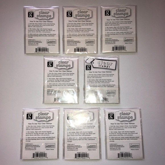 STUDIO G Alphabet Clear Acrylic Cling Rubber Stamps Set of 8 (61 Pc) RARE, NEW! - Picture 9 of 12